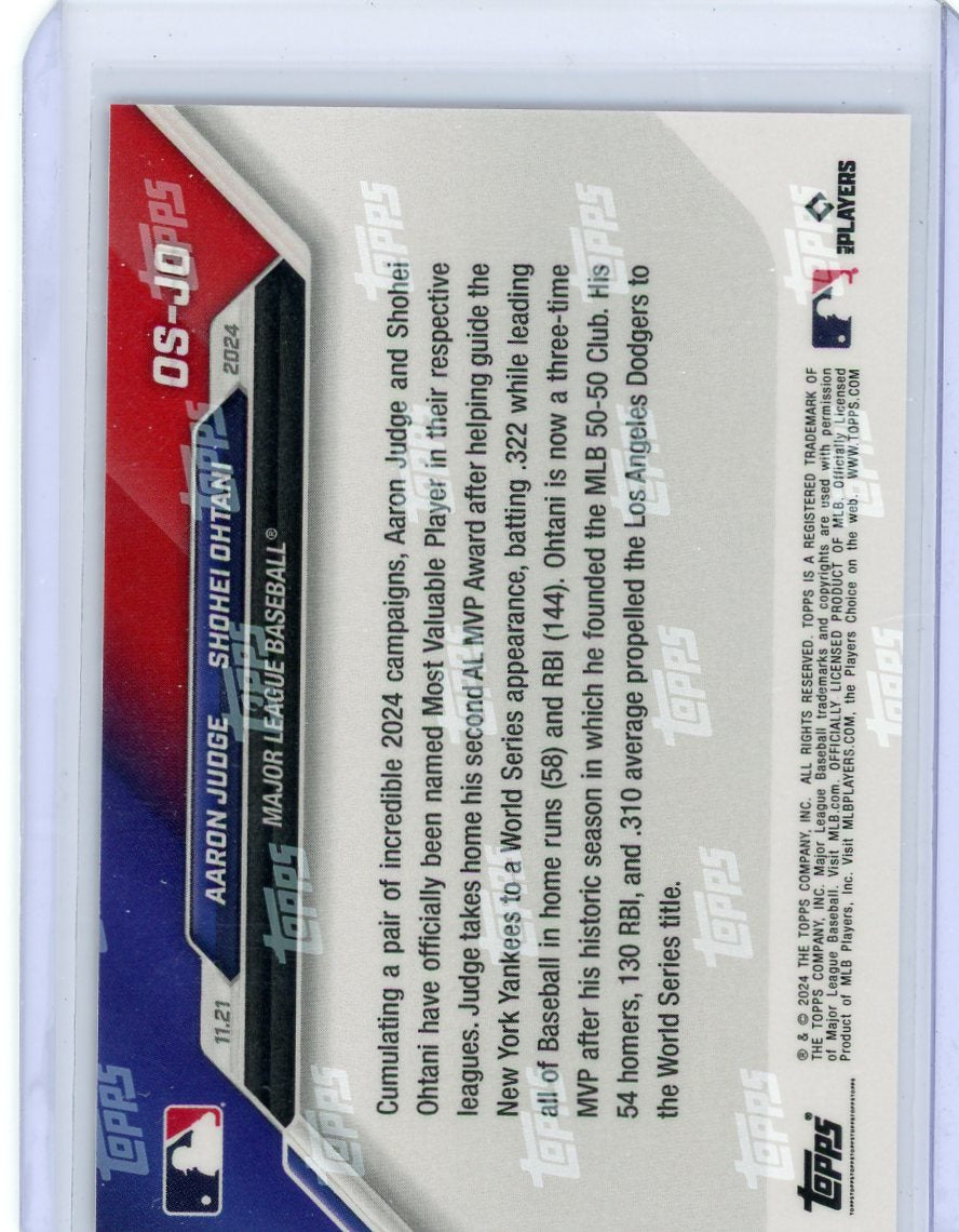 Aaron Judge Shohei Ohtani 2024 Topps NOW MVP #OS-JO