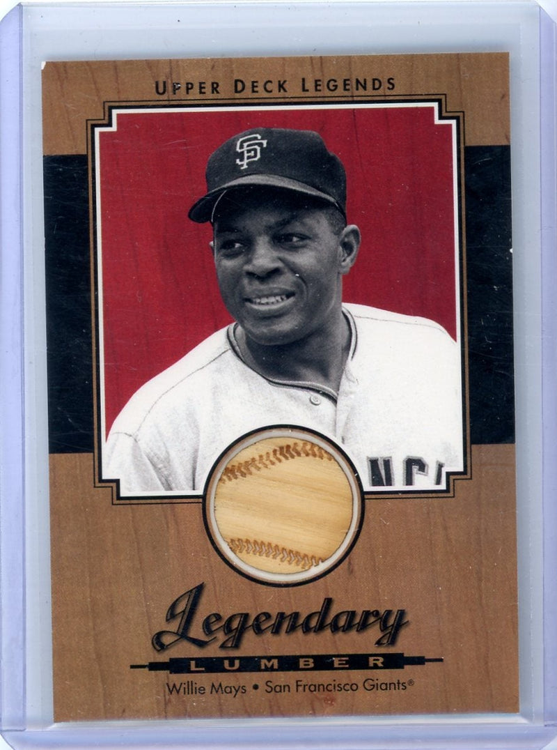 Willie Mays 2001 Upper Deck Legends Legendary Lumber game-used bat relic
