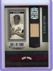 Willie Mays 2005 Donruss Playoff Greats HoF Souvenirs game-used bat relic