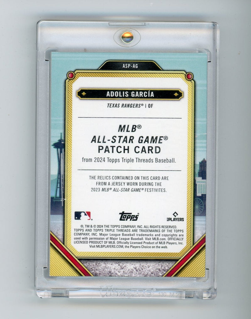 Adolis Garcia 2024 Topps Triple Threads All-Star Game event-used triple relic 