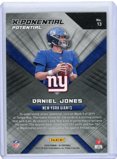 Daniel Jones 2020 Panini XR X-Ponential Potential orange foil #'d 10/49