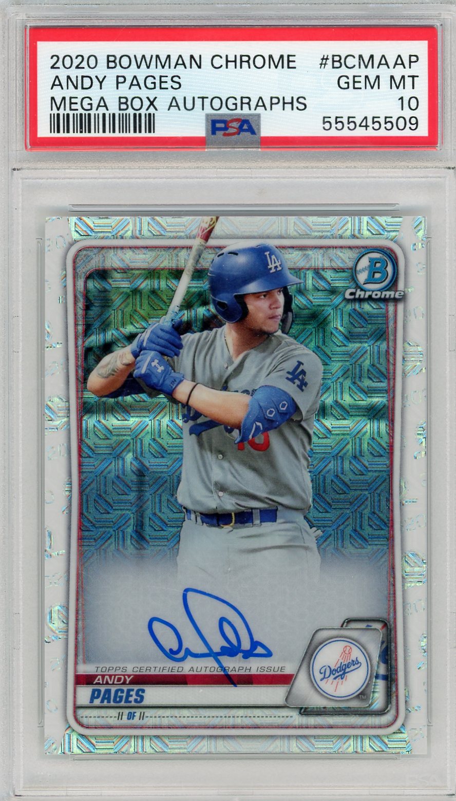Andy Pages 2020 Bowman Chrome Mega Box/Mojo autograph PSA 10