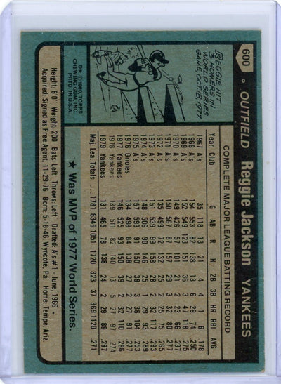 Reggie Jackson 1980 Topps #500