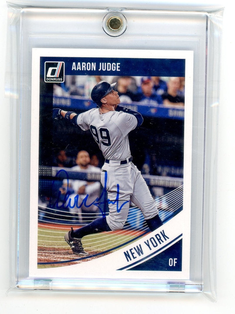 Aaron Judge 2018 Panini Donruss in-person autograph PSA 7 AUTO 10