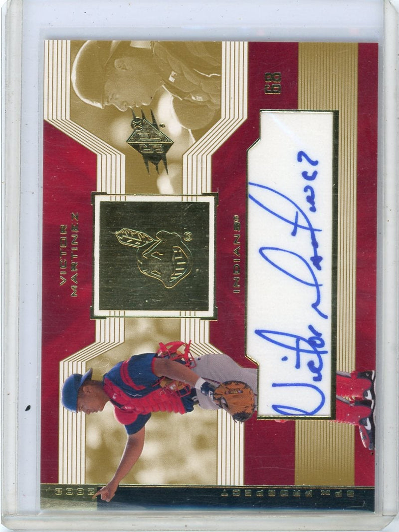 Victor Martinez 2002 Upper Deck SPx Prospect cut autograph