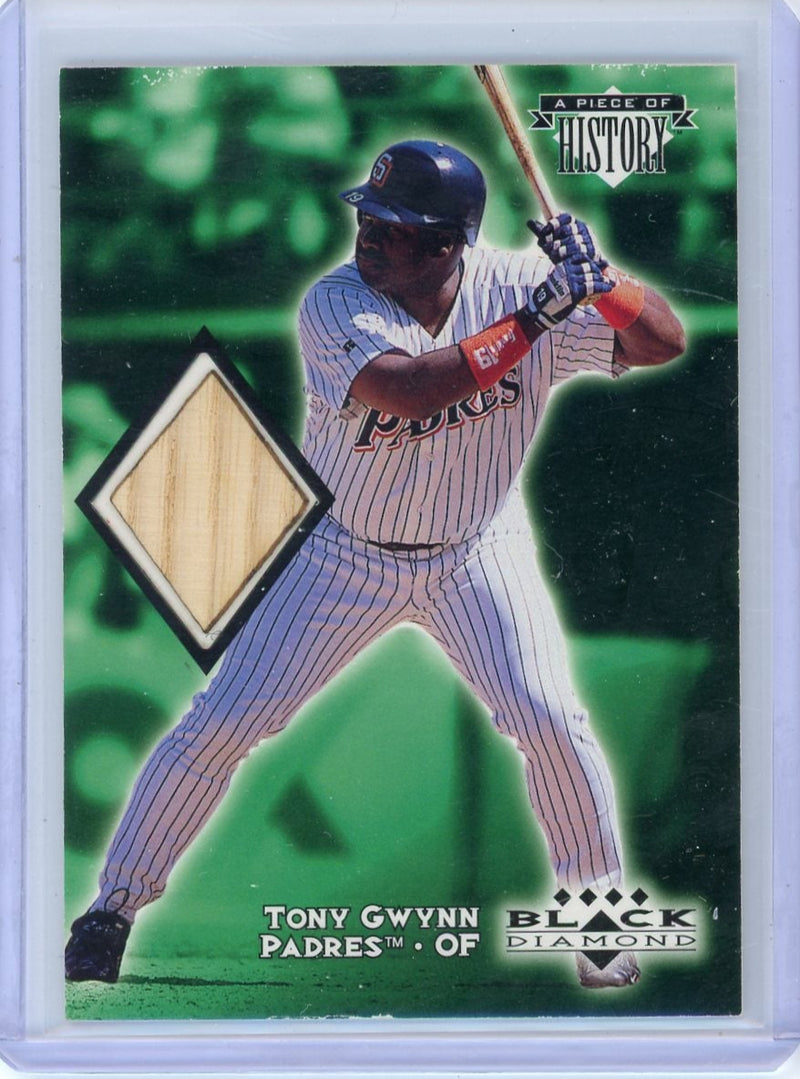 Tony Gwynn 1998 Upper Deck Black Diamond A Piece of History game-used bat relic