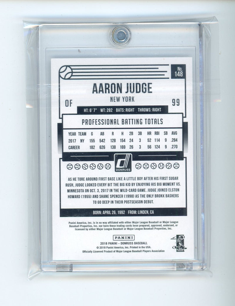 Aaron Judge 2018 Panini Donruss in-person autograph PSA 7 AUTO 10
