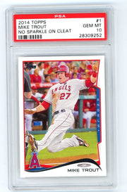 Mike Trout 2014 Topps No Sparkle on Cleat #1 PSA 10
