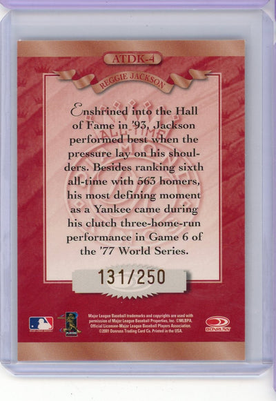 Reggie Jackson 2001 Donruss Diamond Kings Studio Series #'d 131/250