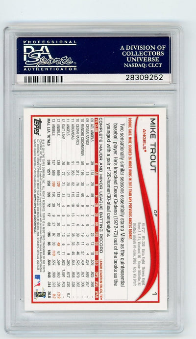 Mike Trout 2014 Topps No Sparkle on Cleat #1 PSA 10