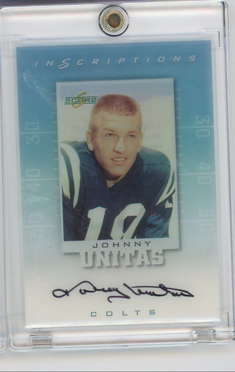 Johnny Unitas 1999 Score Inscriptions autograph