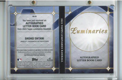 Shohei Ohtani 2023 Topps Luminaries Booklet Patch Auto 1/1 #LBC-SO