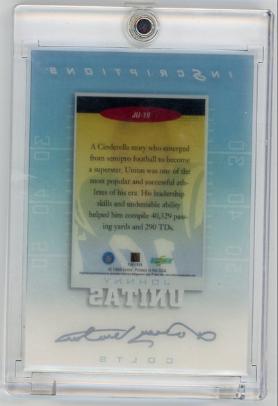 Johnny Unitas 1999 Score Inscriptions autograph