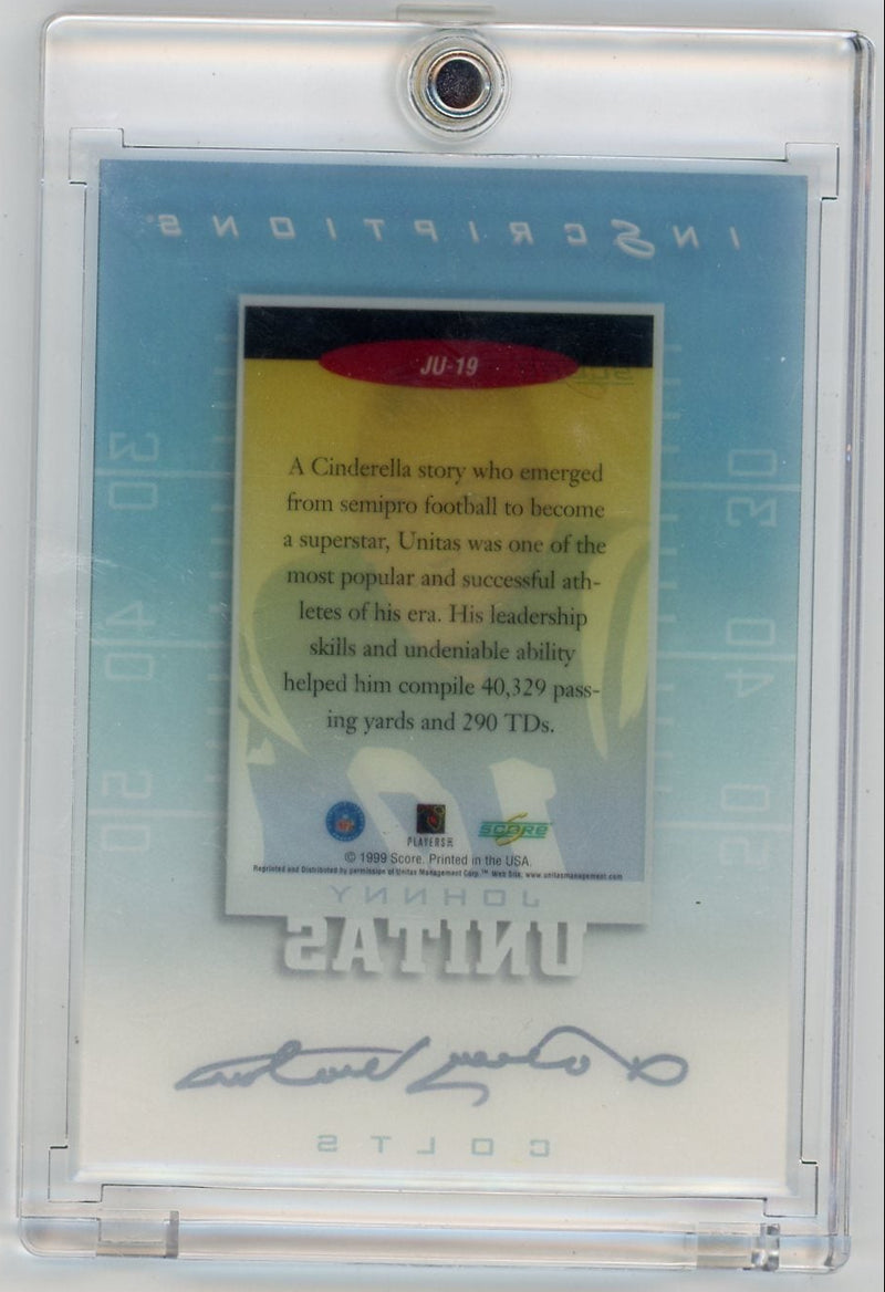 Johnny Unitas 1999 Score Inscriptions autograph