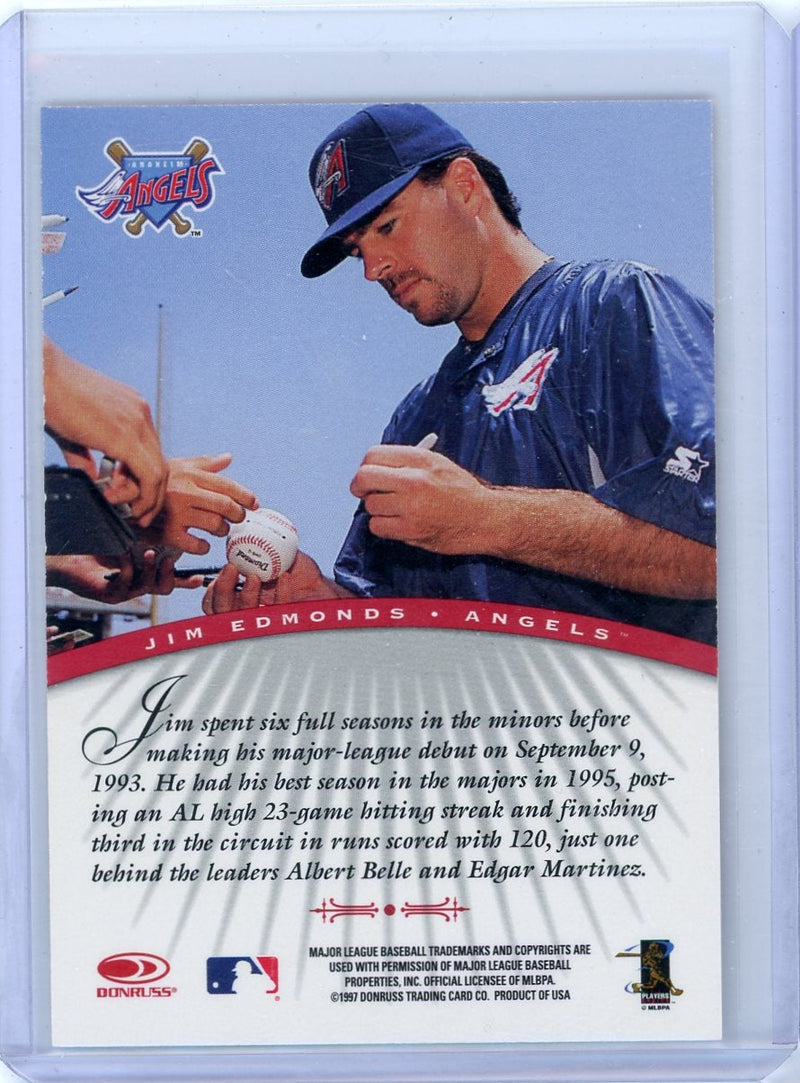 Jim Edmonds 1997 Donruss Signature Series autograph red