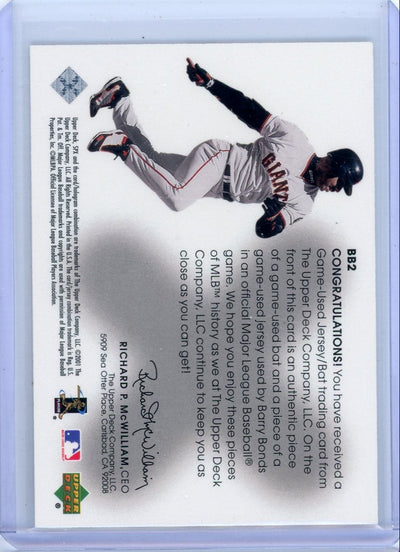 Barry Bonds 2001 Upper Deck SPx Winning Materials jersey bat dual relic