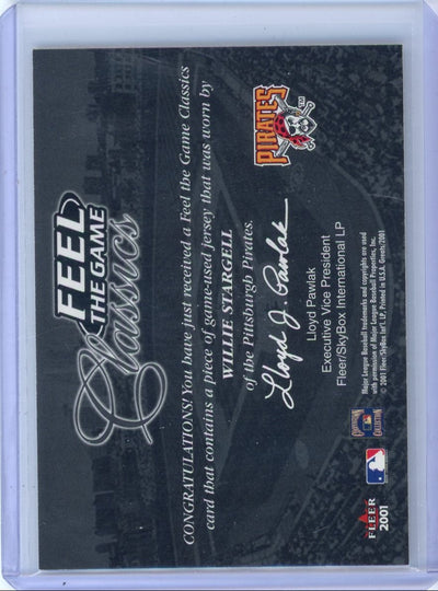 Willie Stargell 2001 Fleer Feel the Game Classics game-used jersey relic