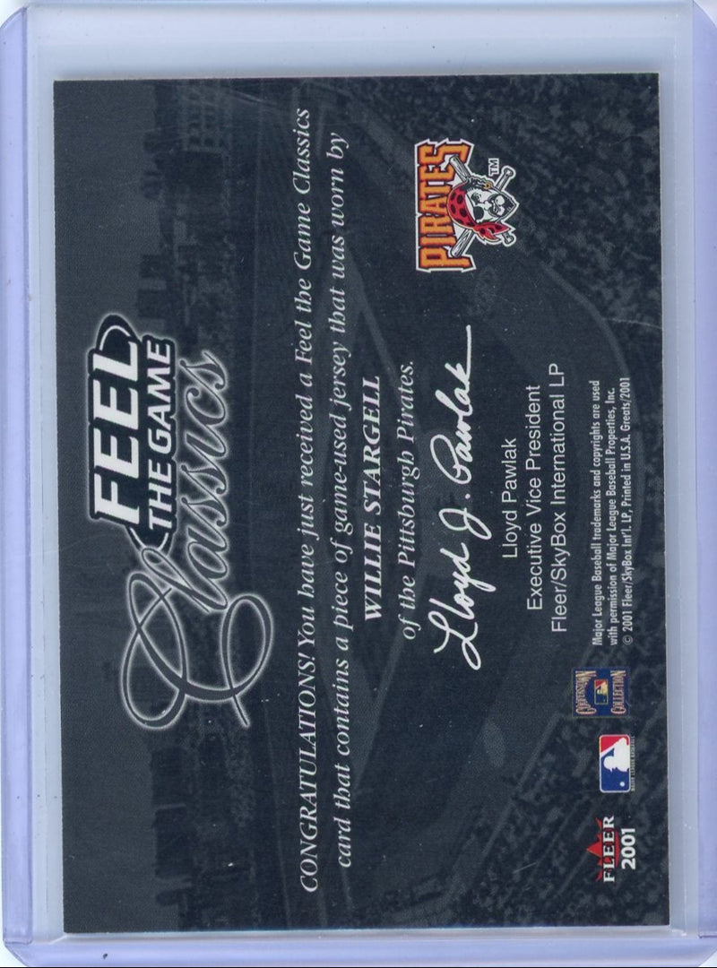 Willie Stargell 2001 Fleer Feel the Game Classics game-used jersey relic