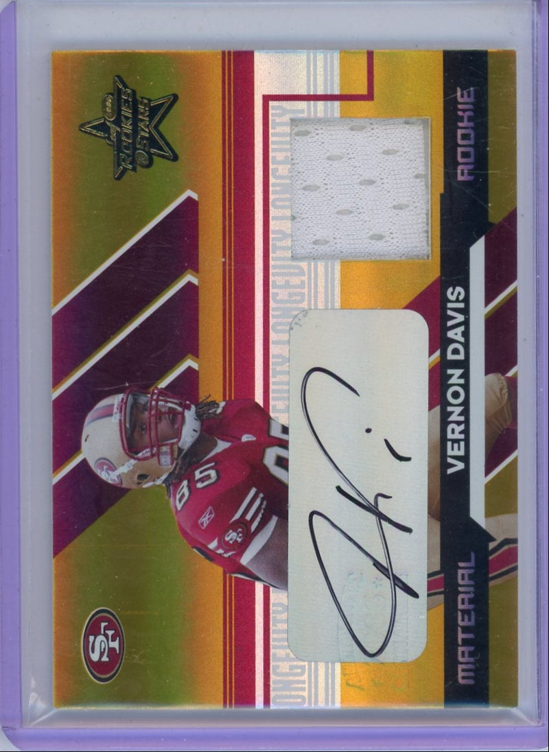 Vernon Davis 2006 Donruss Leaf Rookies & Stars Longevity Material RPA gold 