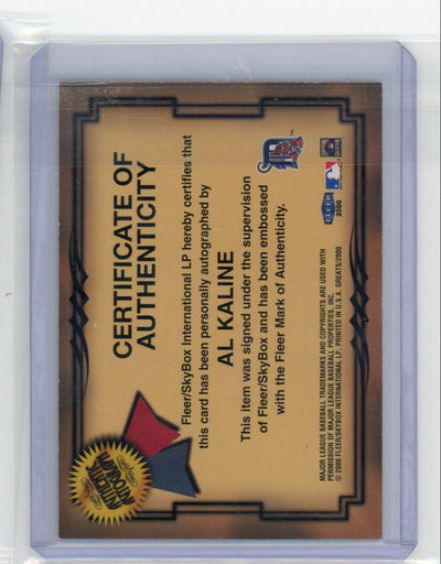 Al Kaline 2000 Fleer Greats of the Game autograph