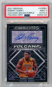 Robert Horry 2021 Obsidian Volcanic Signatures Purple Etch #'d 25/75 PSA 9 Auto 9