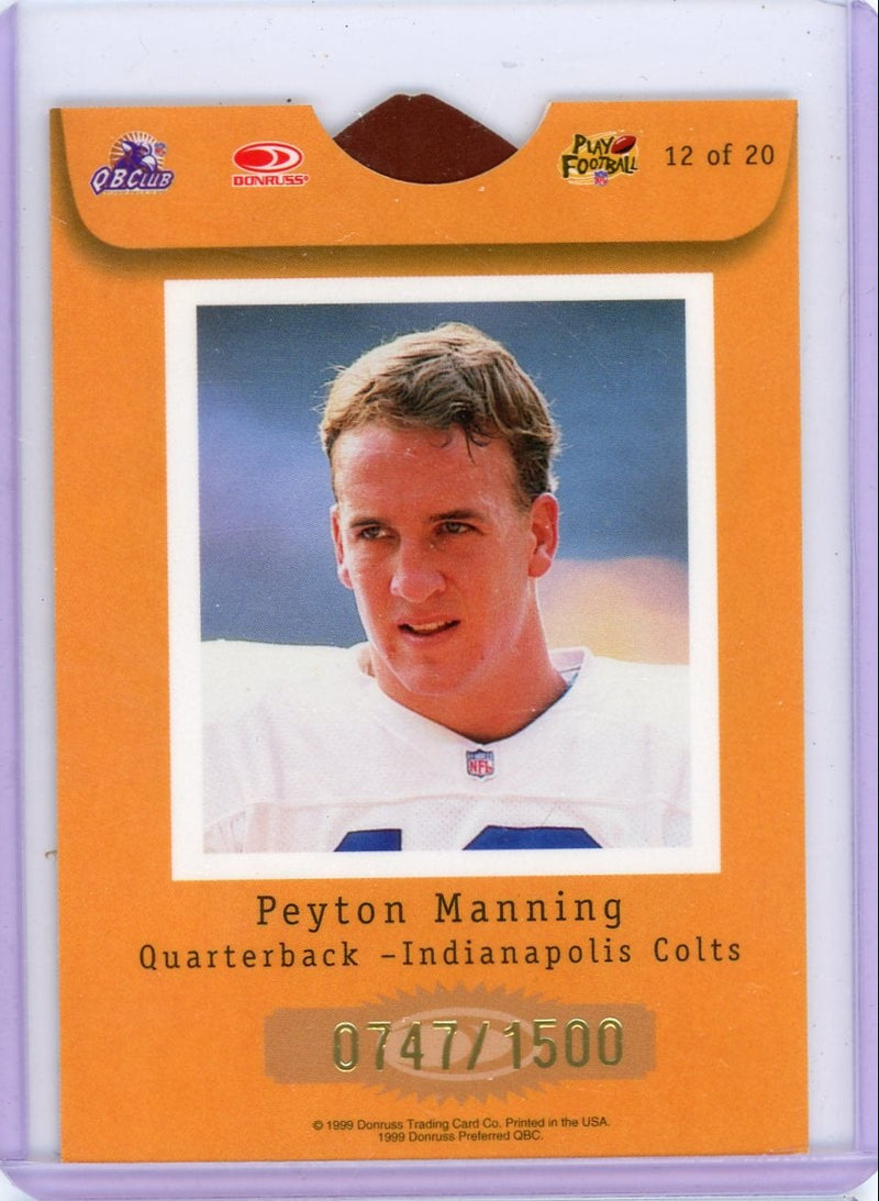 Peyton Manning 1999 Donruss Passing Grade ball w/ envelope 