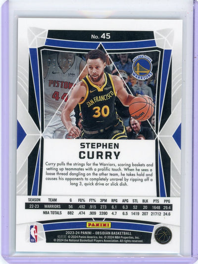 Stephen Curry 2023 Panini Obsidian Reggae Flood #'d 09/75