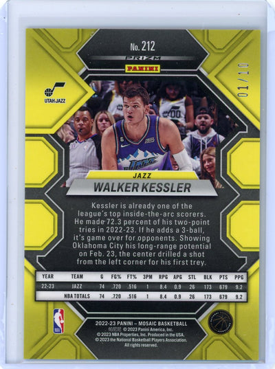 Walker Kessler 2022 Panini Obsidian Green Fluorescent Rookie #'d 01/10