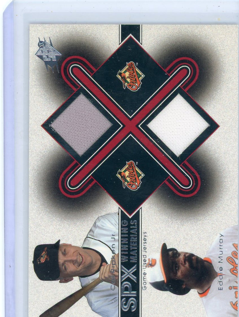 Cal Ripken Jr. Eddie Murray 2001 Upper Deck SPx Winning Material dual game-used jersey relics