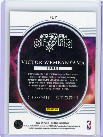 Victor Wembanyama 2023 Panini Origins Cosmic Storm Rookie #'d 51/75