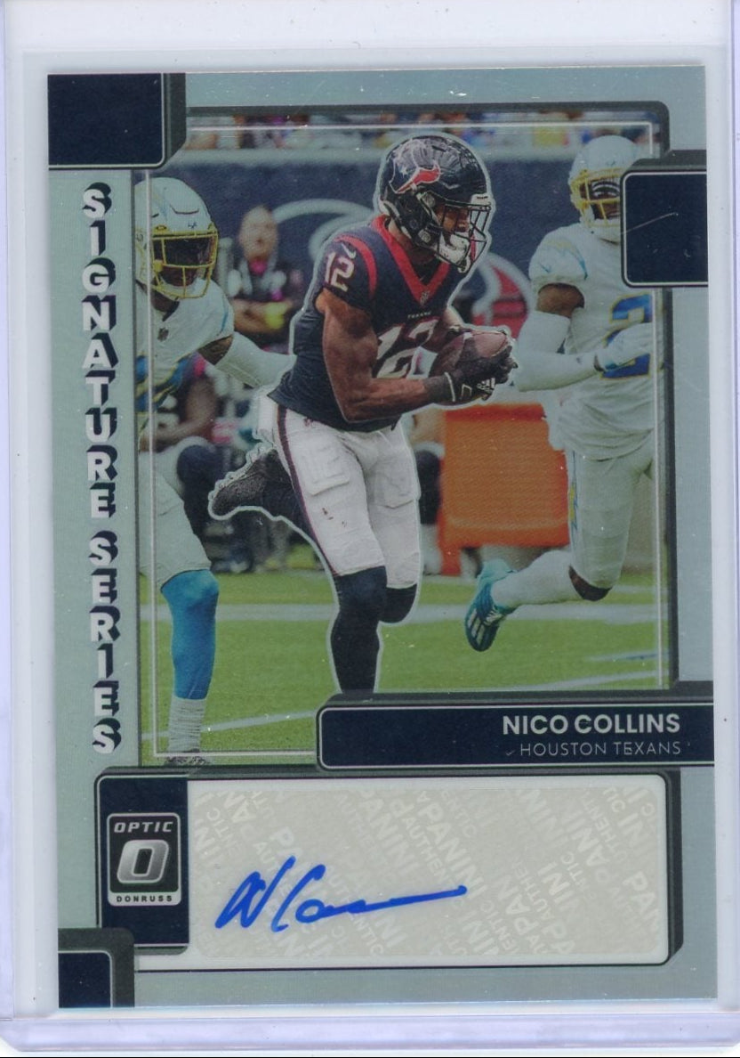 Nico Collins 2022 Panini Donruss Optic Signature Series Holo Autograph