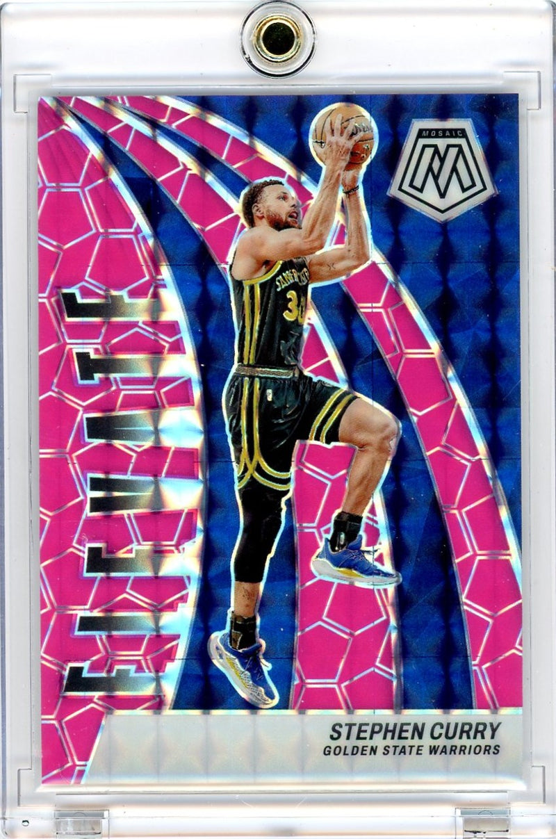 Stephen Curry 2023 Panini Mosaic Elevate Pink Fluorescent 