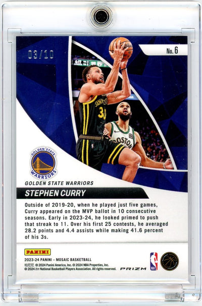 Stephen Curry 2023 Panini Mosaic Elevate Pink Fluorescent #'d 03/10