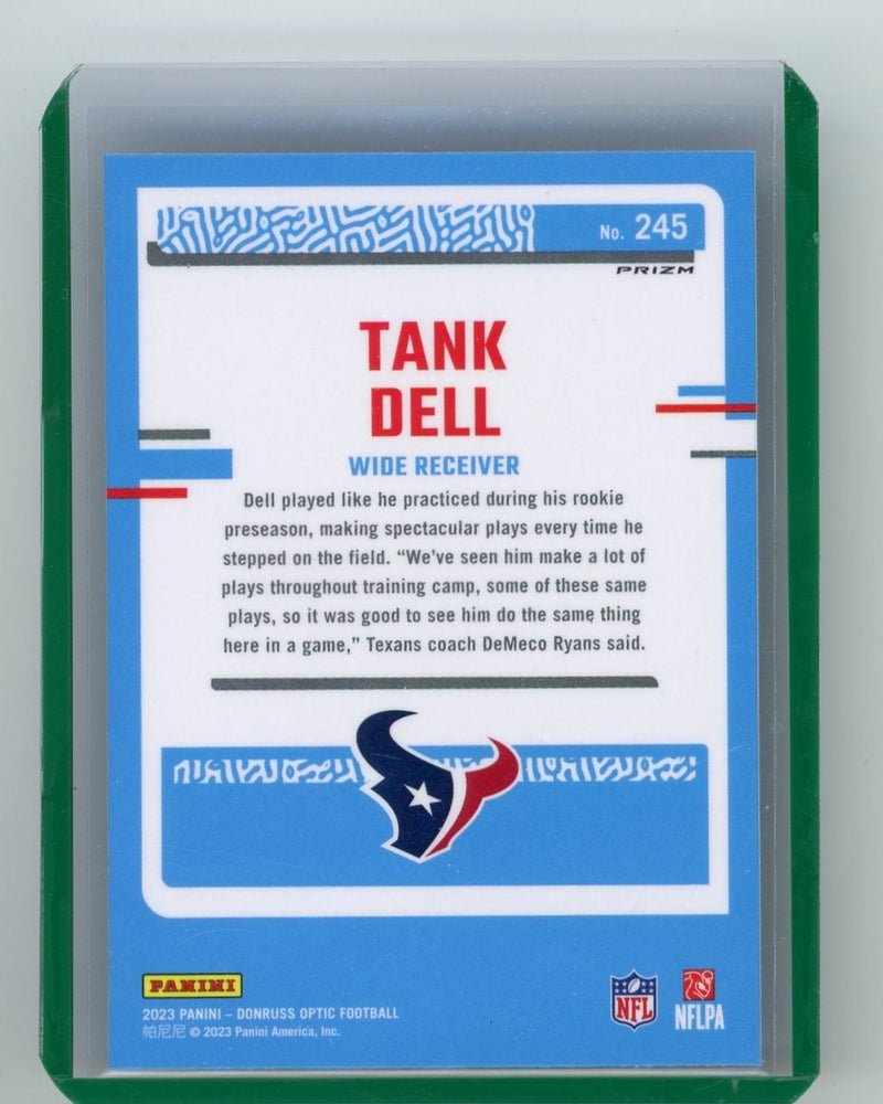 Tank Dell 2023 Panini Donruss Optic green velocity prizm rookie card