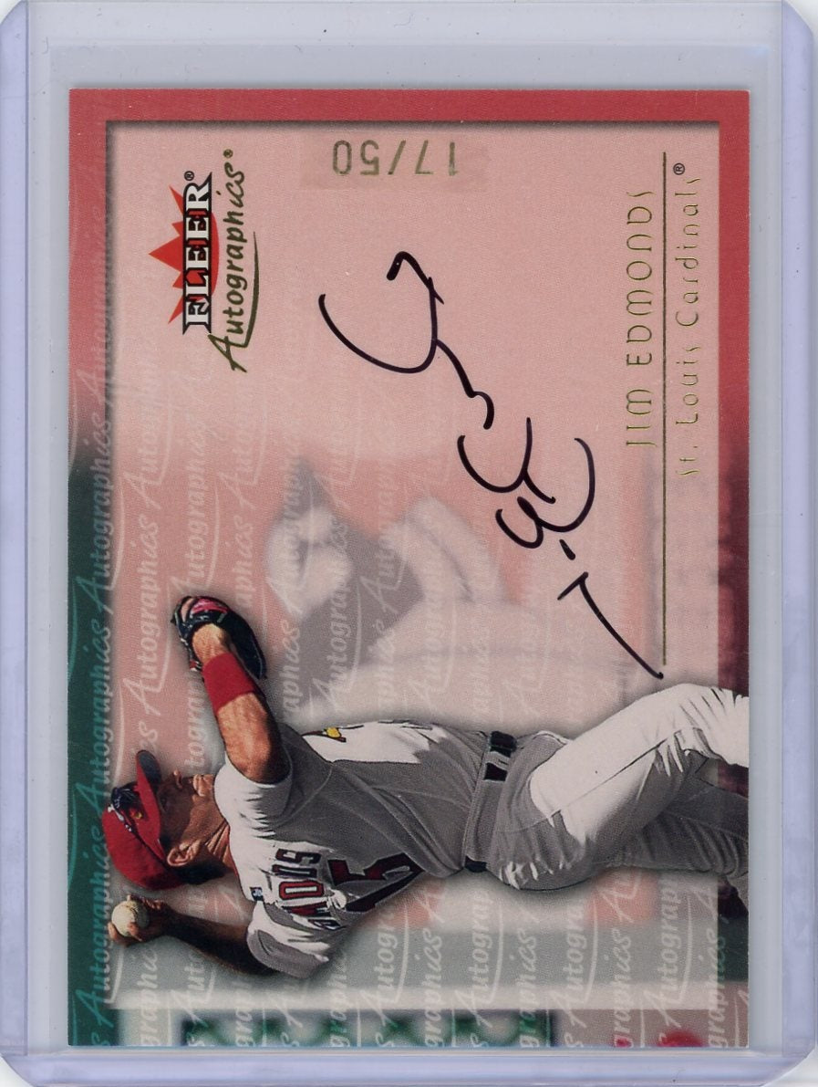 Jim Edmonds 2000 Fleer Autographics gold holo auto #'d 17/50