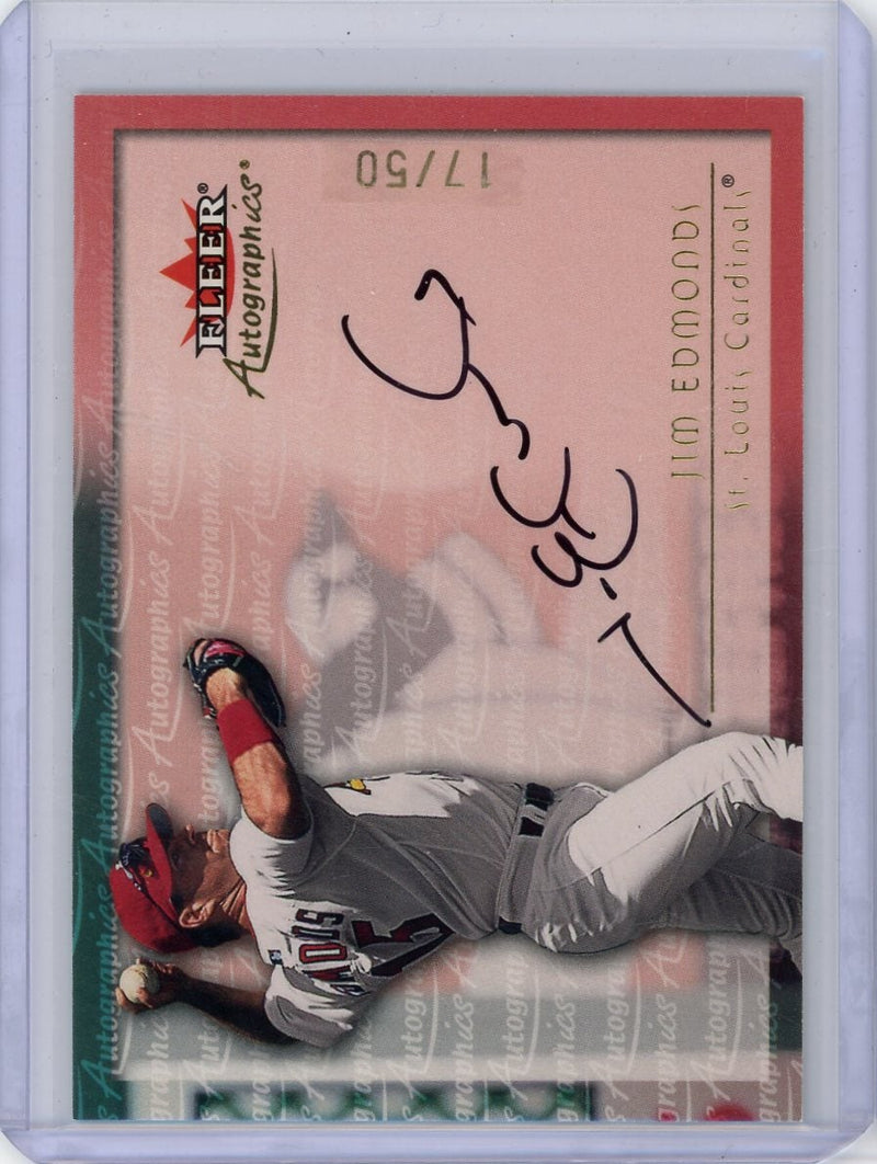 Jim Edmonds 2000 Fleer Autographics gold holo auto 