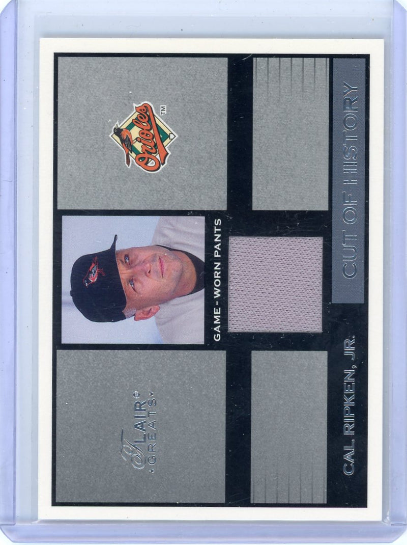 Cal Ripken Jr. 2003 Fleer Flair Greats Cut of History game-used pants relic