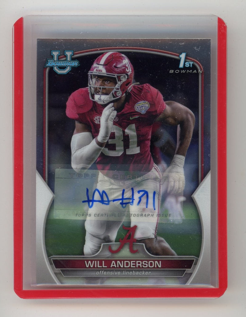 Will Anderson 2022 1st Bowman Chrome autograph