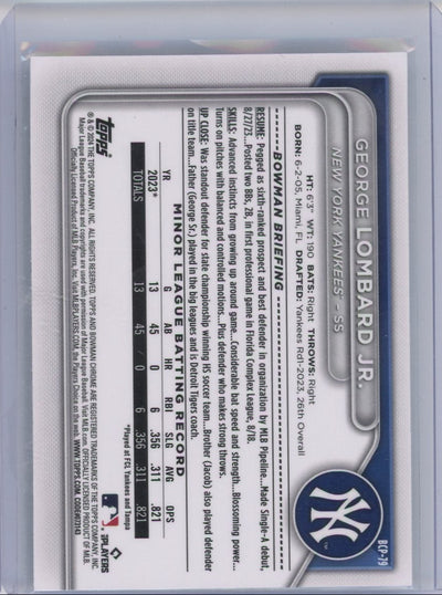 George Lombard Jr. 2024 1st Bowman Chrome