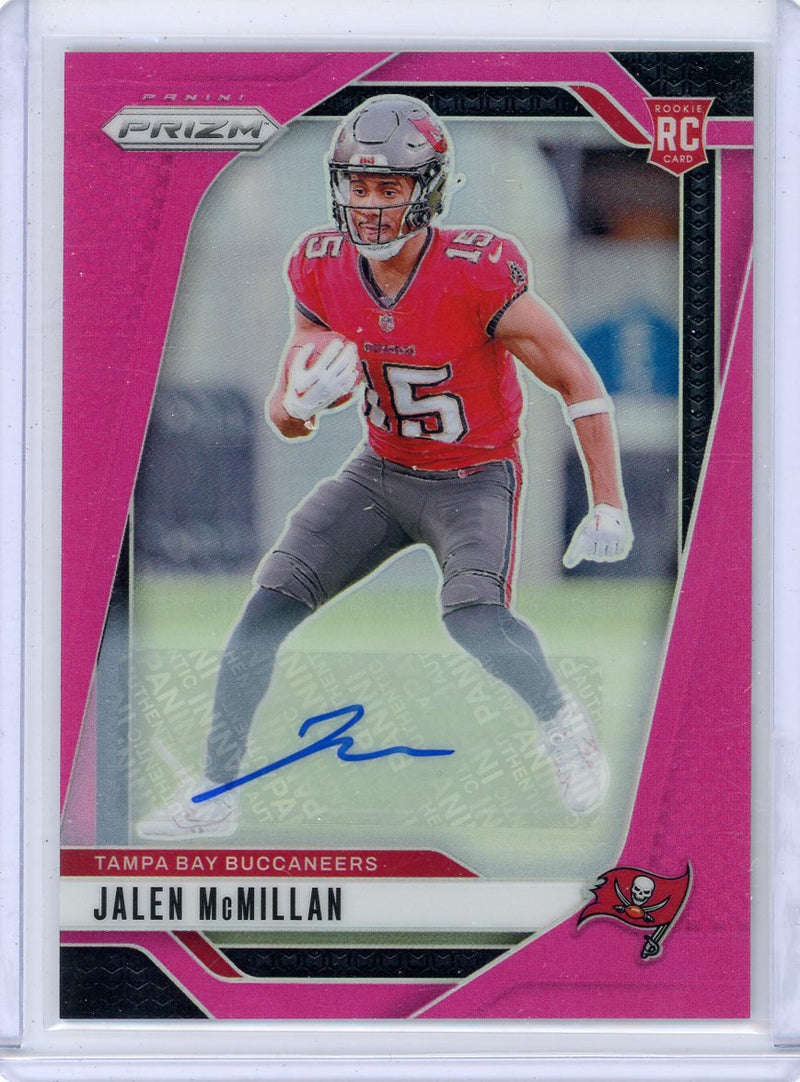 Jalen McMillan 2024 Panini Prizm pink prizm autograph rookie card