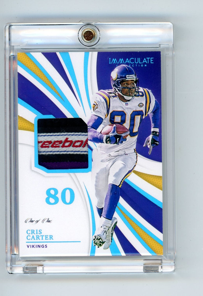 Cris Carter 2021 Panini Immaculate HoF jersey relic platinum 