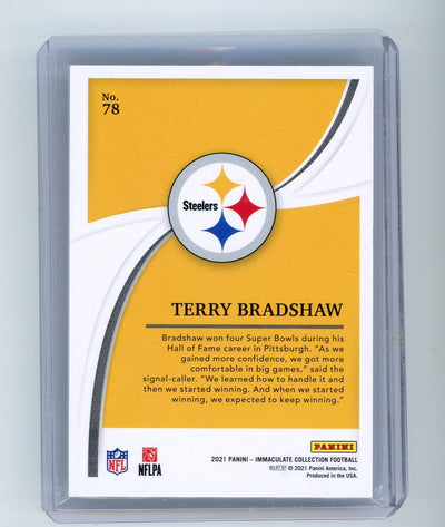 Terry Bradshaw 2021 Panini Immaculate blue #'d 07/10