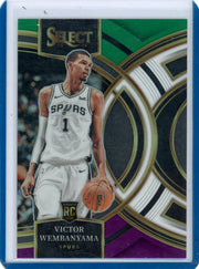 Victor Wembanyama 2023-24 Panini Select Tri-Color prizm rookie card