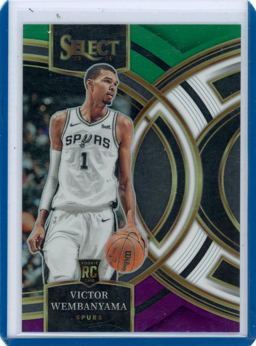 Victor Wembanyama 2023-24 Panini Select Tri-Color prizm rookie card