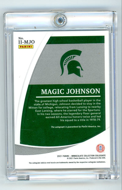 Magic Johnson 2021 Panini Immaculate Collegiate autograph red #'d 05/25