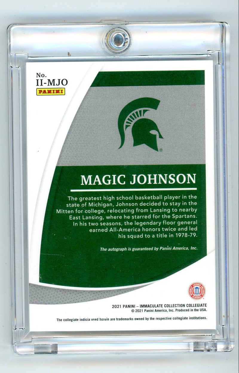 Magic Johnson 2021 Panini Immaculate Collegiate autograph red 