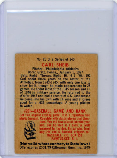 Carl Sheib 1949 Bowman #25