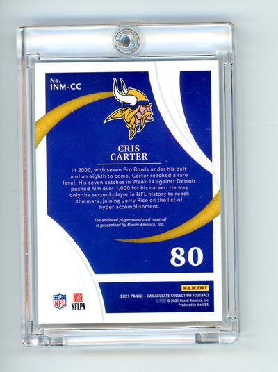 Cris Carter 2021 Panini Immaculate HoF jersey relic platinum #'d 1/1