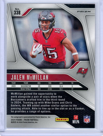 Jalen McMillan 2024 Panini Prizm pink prizm autograph rookie card