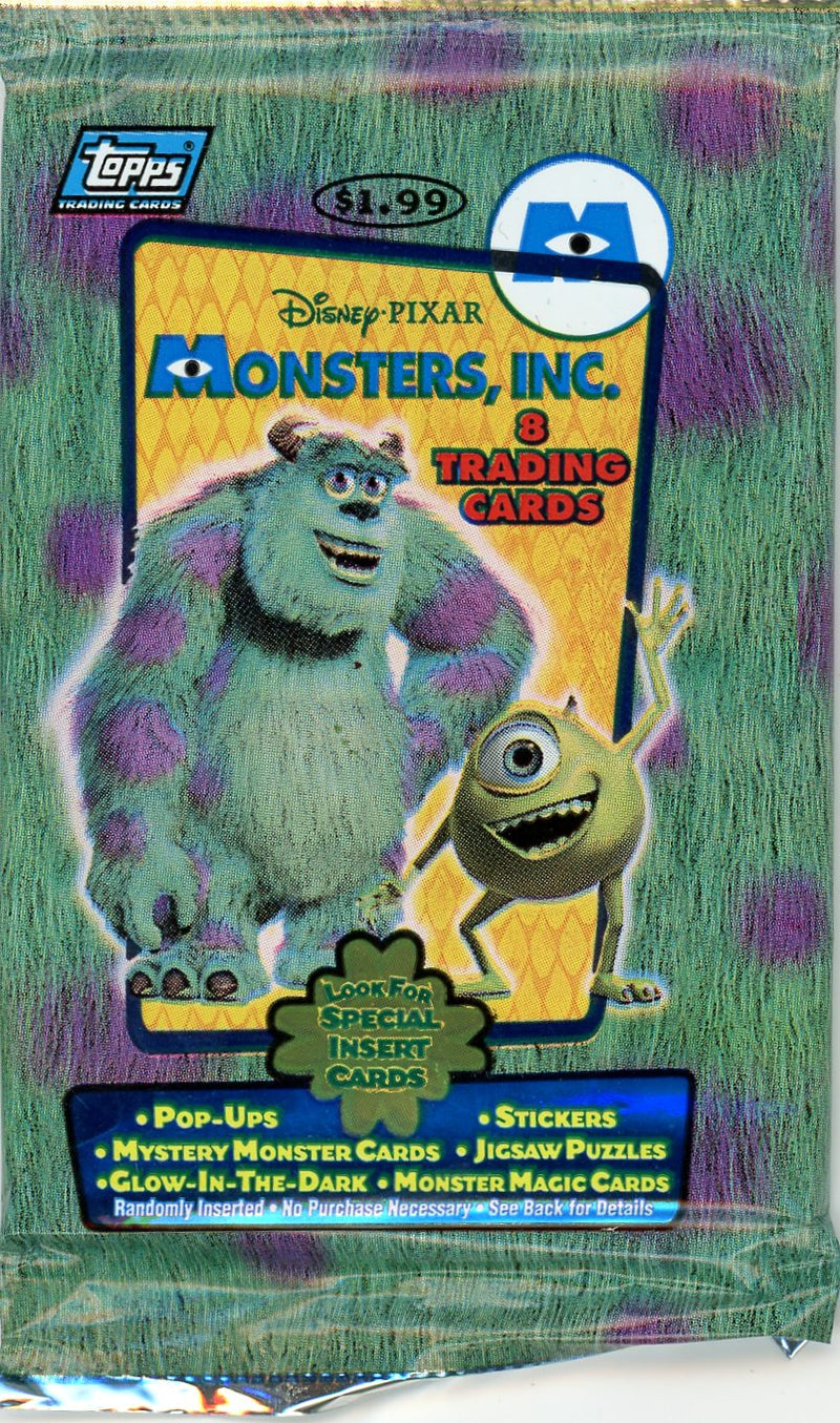 2001 Topps Disney Pixar Monsters Inc Trading Cards Pack